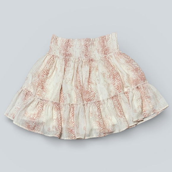 Altar’d State Blush Snakeskin Smocked Mini Skirt - Picture 3 of 4